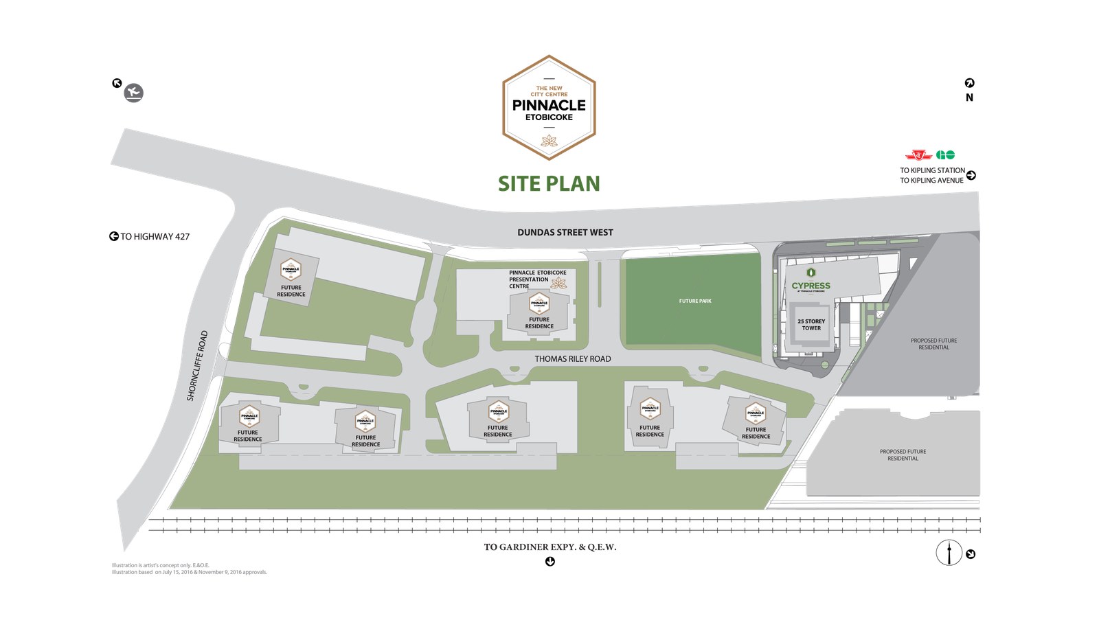 Site plan for Cypress at Pinnacle Etobicoke in Etobicoke, Ontario