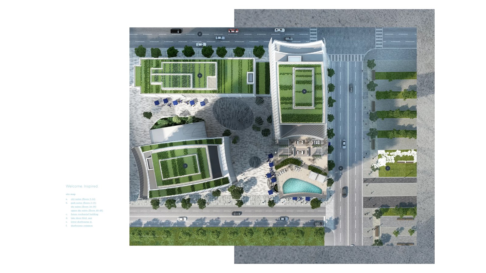 Site plan for Pinnacle Lakeside in Toronto, Ontario