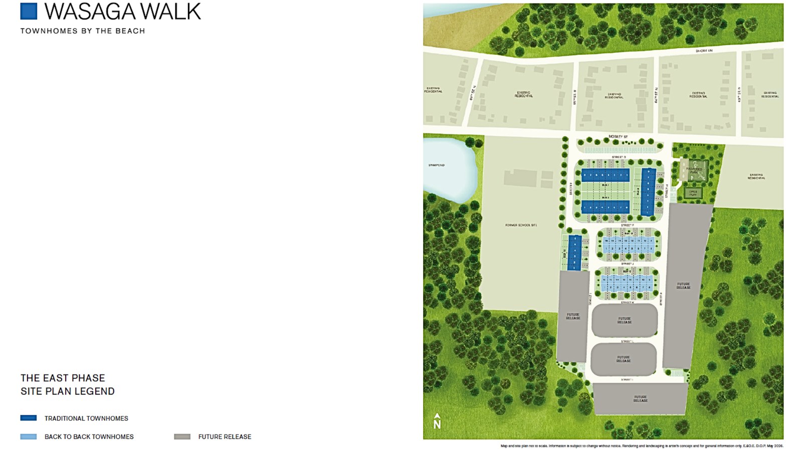 Site plan for Wasaga Walk in Wasaga Beach, Ontario