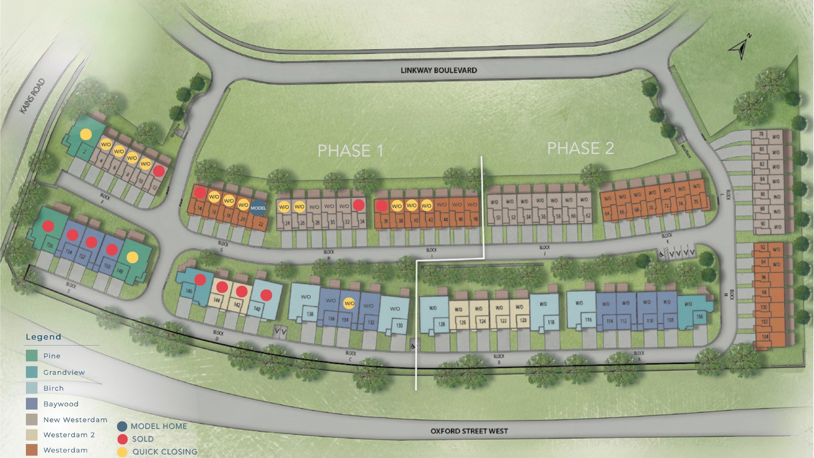 Site plan for Upper West in London, Ontario