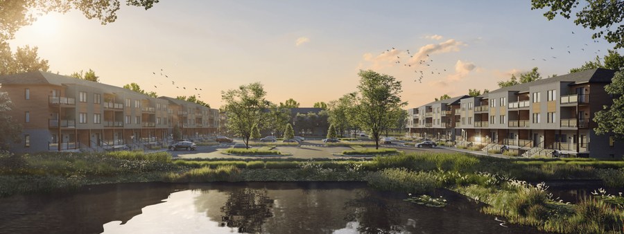 New homes at Modal at Main development by Reid's Heritage Homes in Cambridge, Ontario