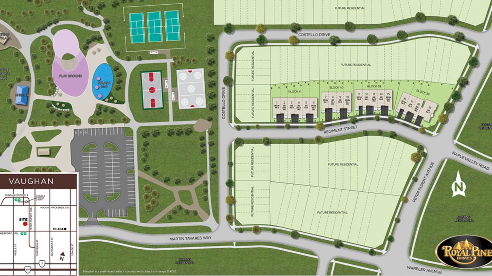 Site plan for The Ridge at Rutherford in Vaughan, Ontario