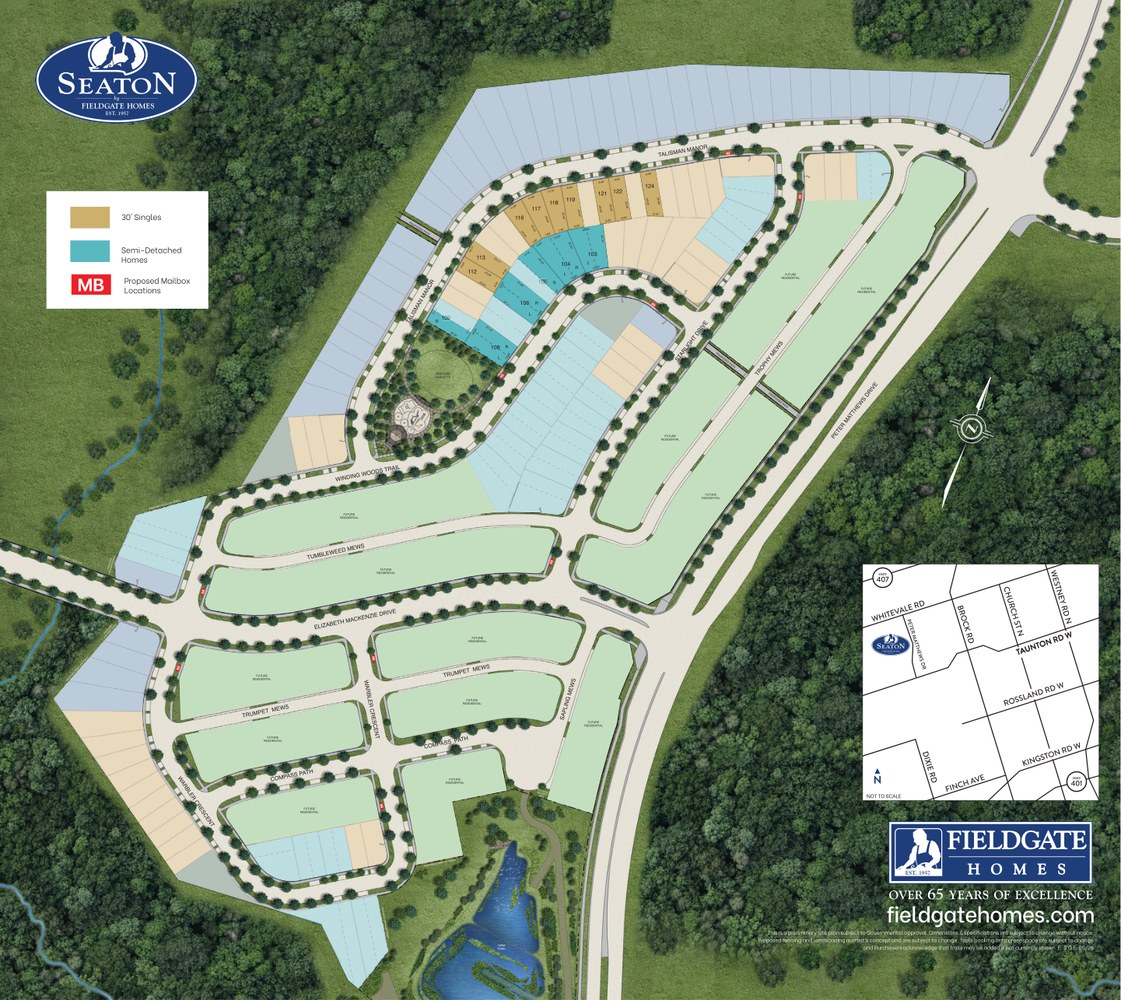 Site plan for Seaton in North Pickering, Ontario