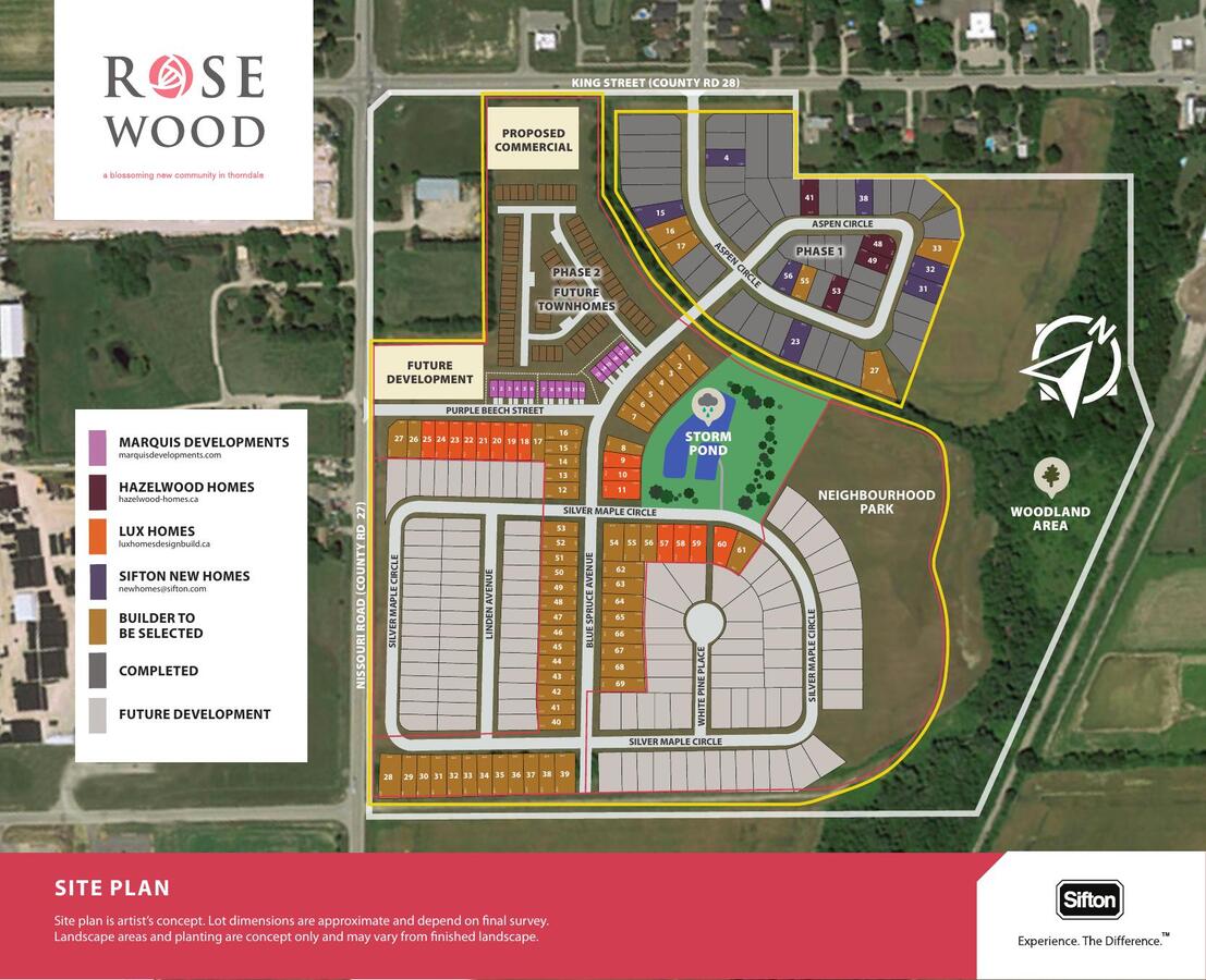 Site plan for Rosewood in Thorndale, Ontario