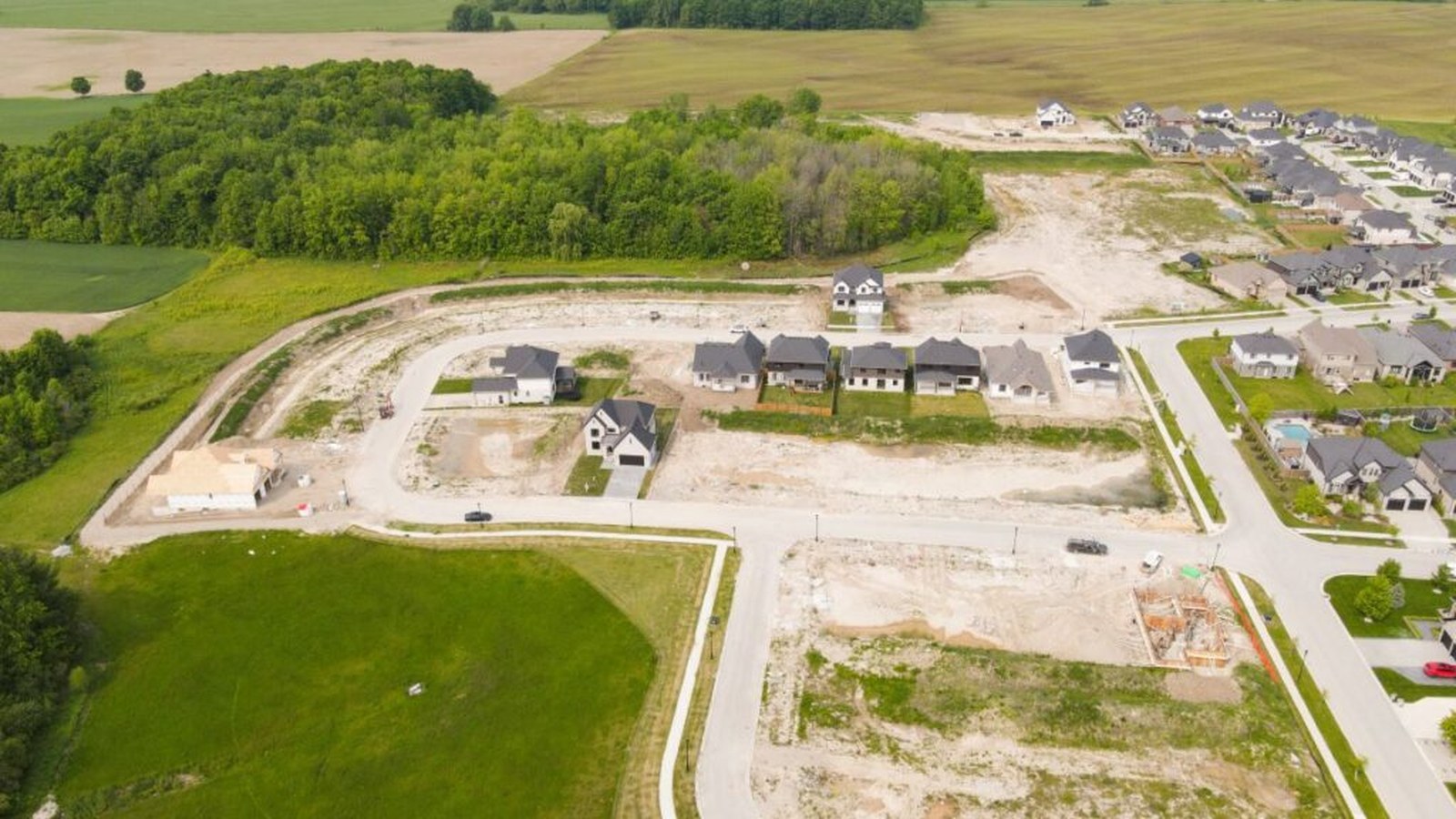 Residential streets and homes at Timberwalk in Ilderton