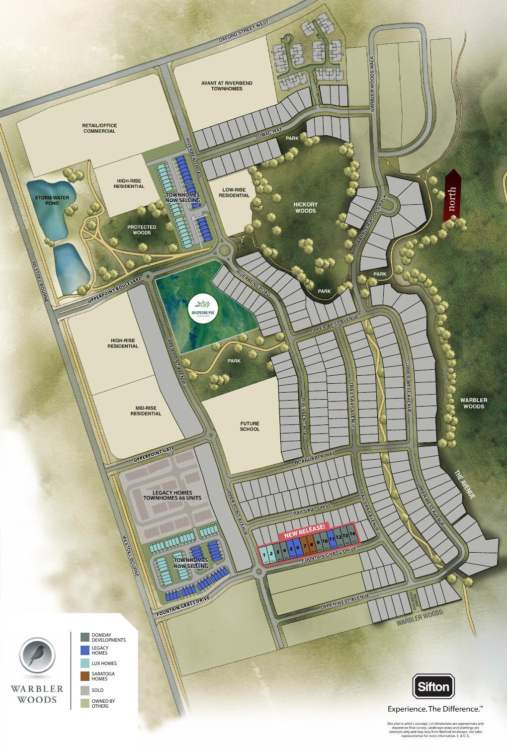 Site plan for Warbler Woods in London, Ontario