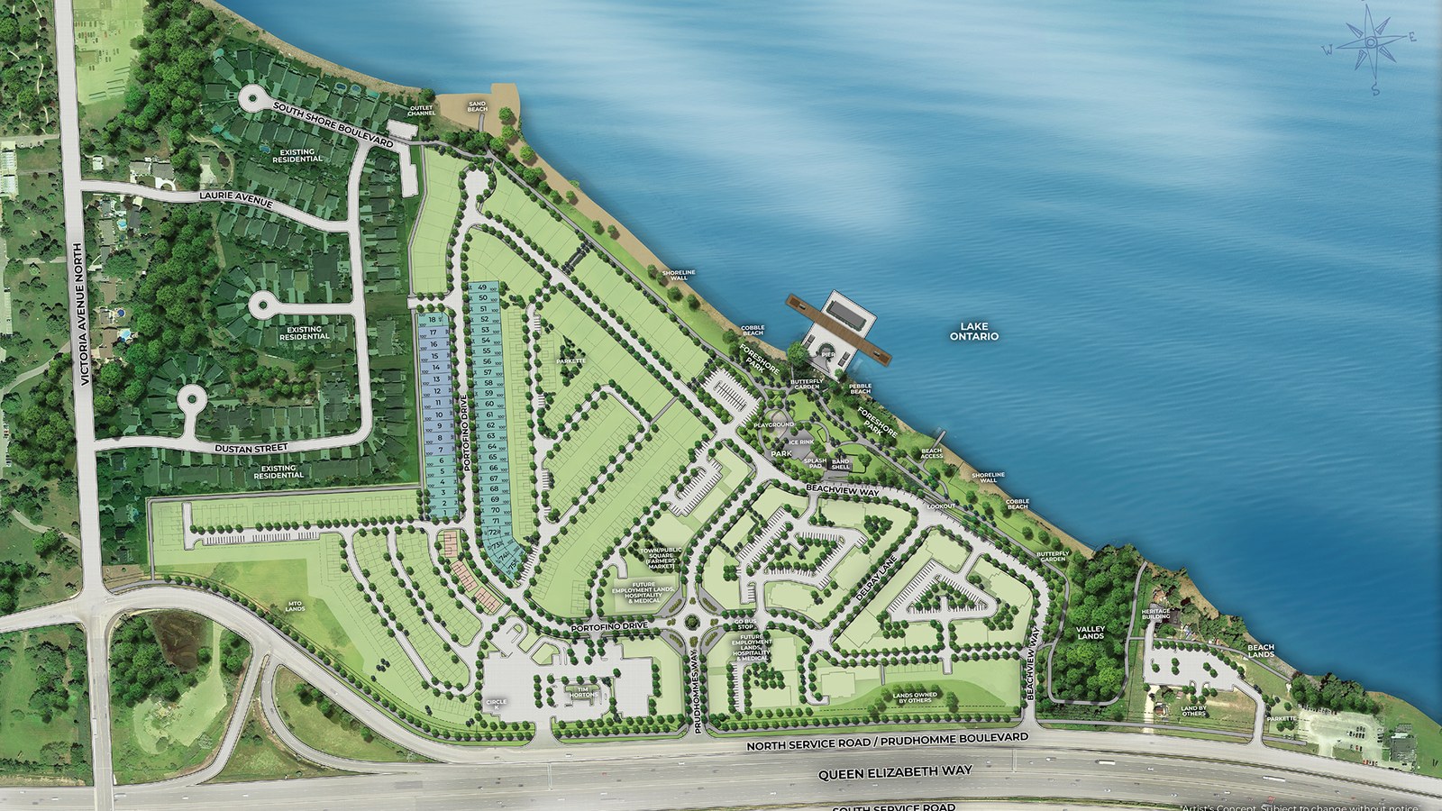 Site plan for Prudhomme's Landing in Vineland Station, Ontario
