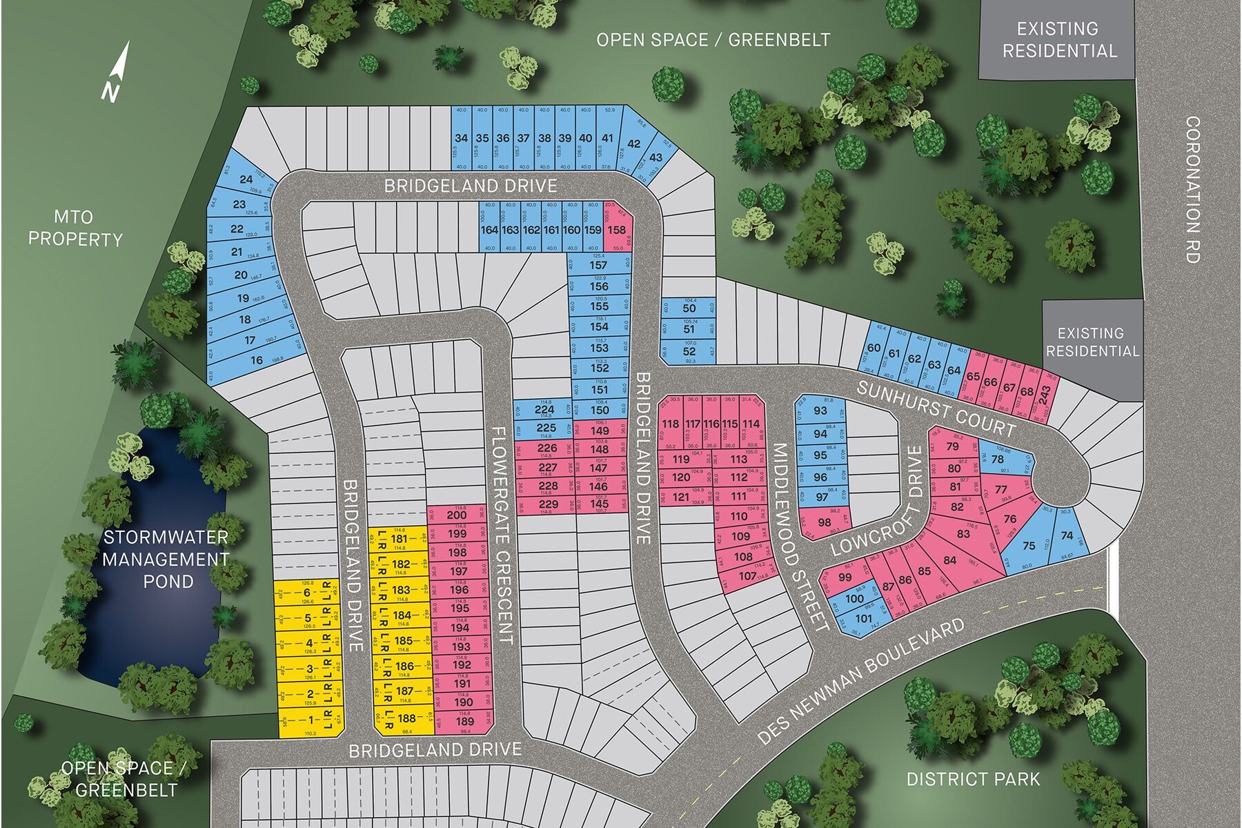 Site plan for Whitby Meadows (GG) in Whitby, Ontario