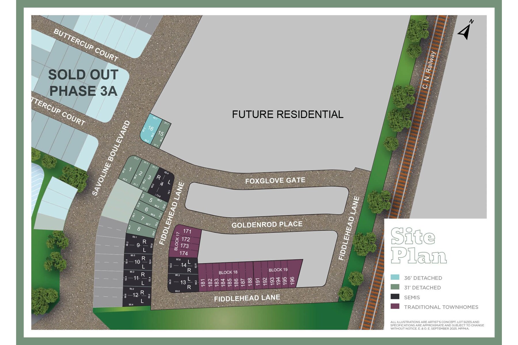 Site plan for Milton Village in Milton, Ontario
