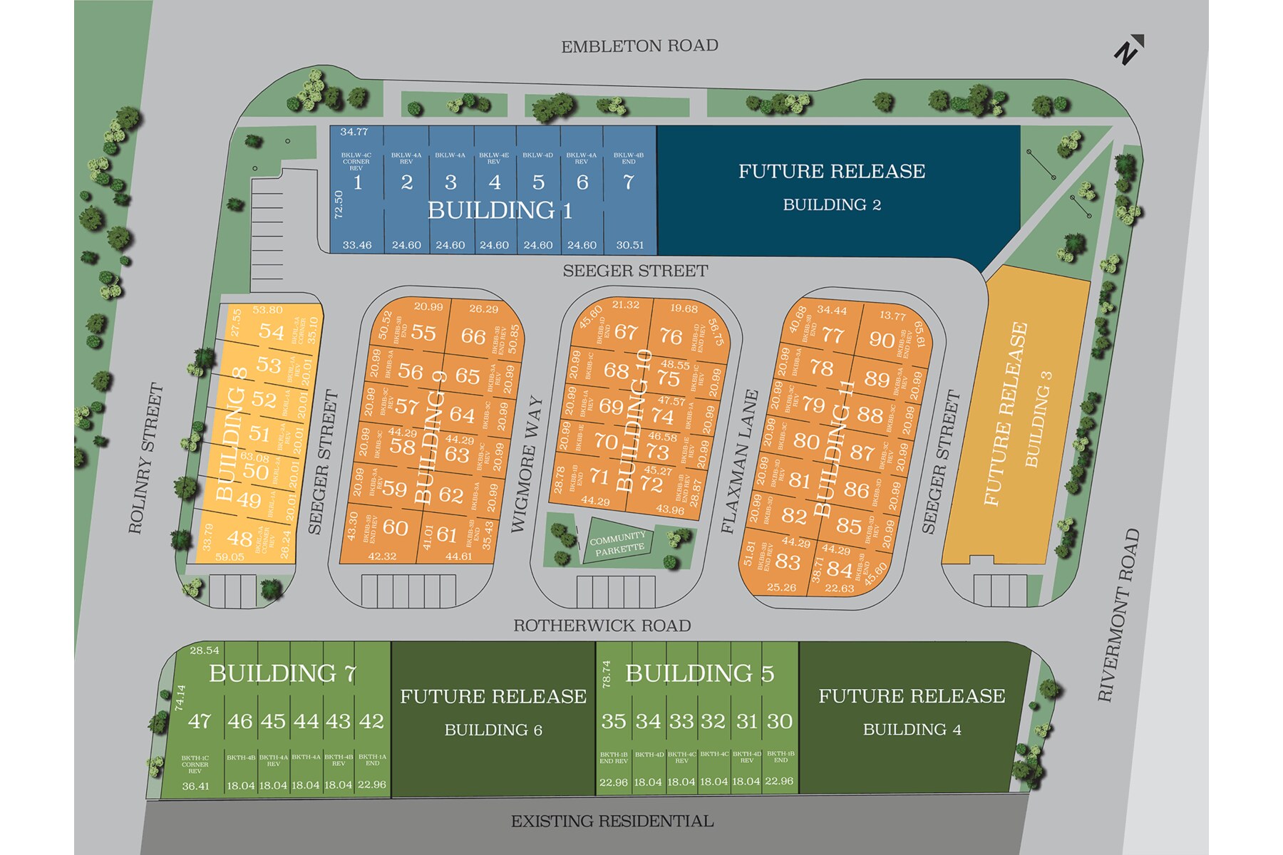 Site plan for Reva Westfield in Brampton, Ontario