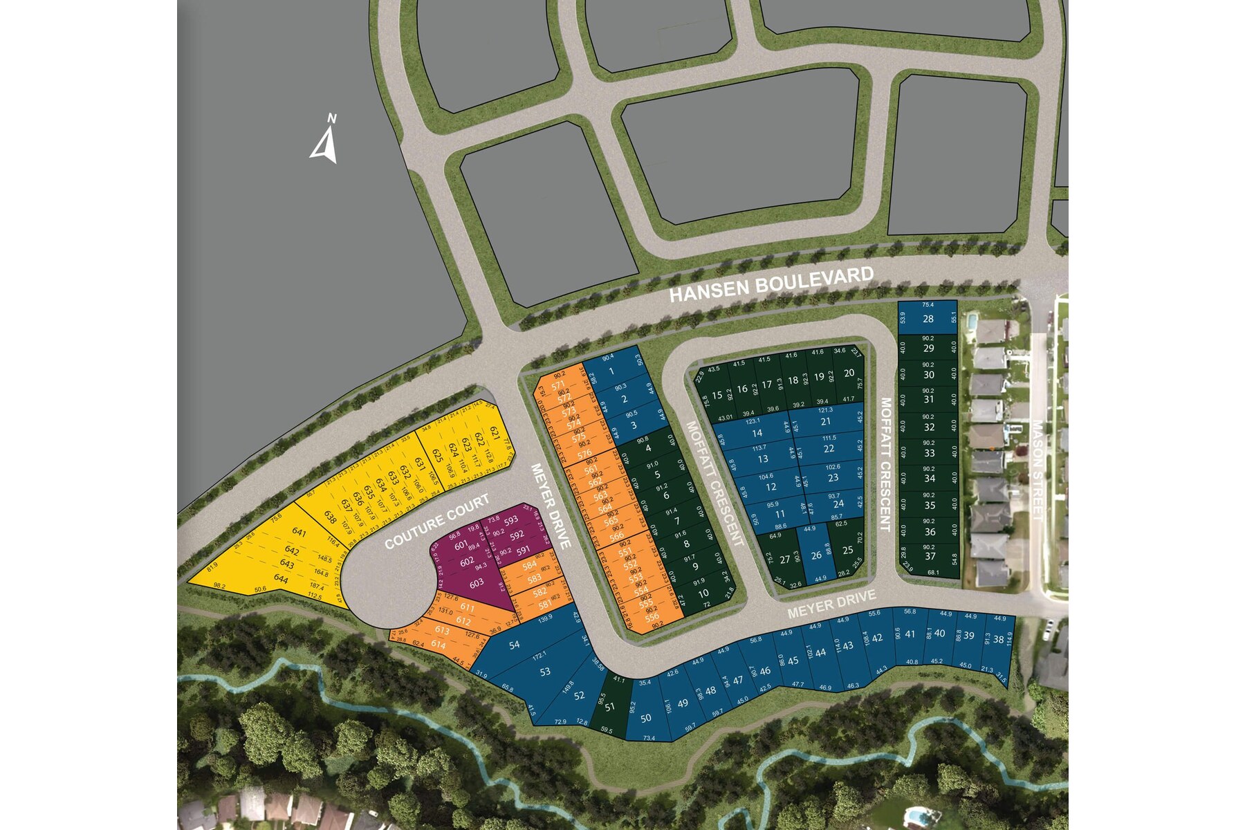 Site plan for Five Creeks Estates in Orangeville, Ontario