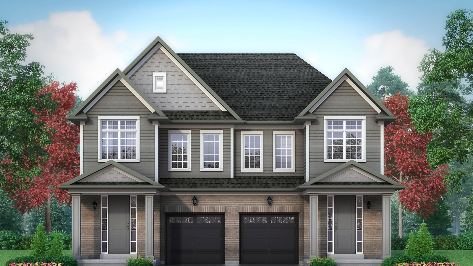 Hillsburgh elevation A at Erin Glen by Solmar