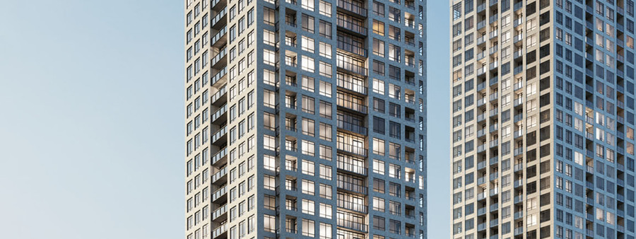 New homes at ORO at Edge Towers development by Solmar in Mississauga, Ontario