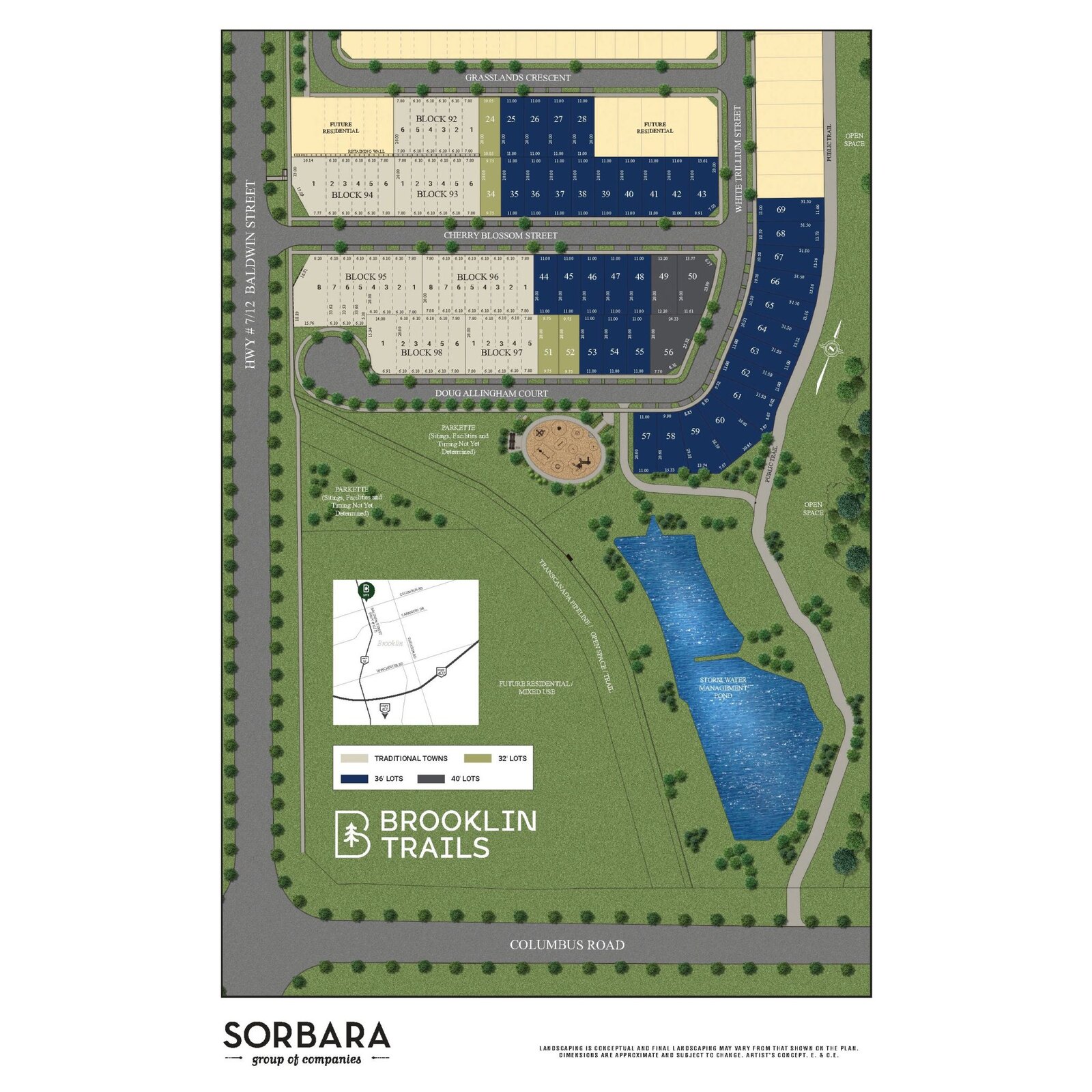Site plan for Brooklin Trails in Brooklin, Ontario