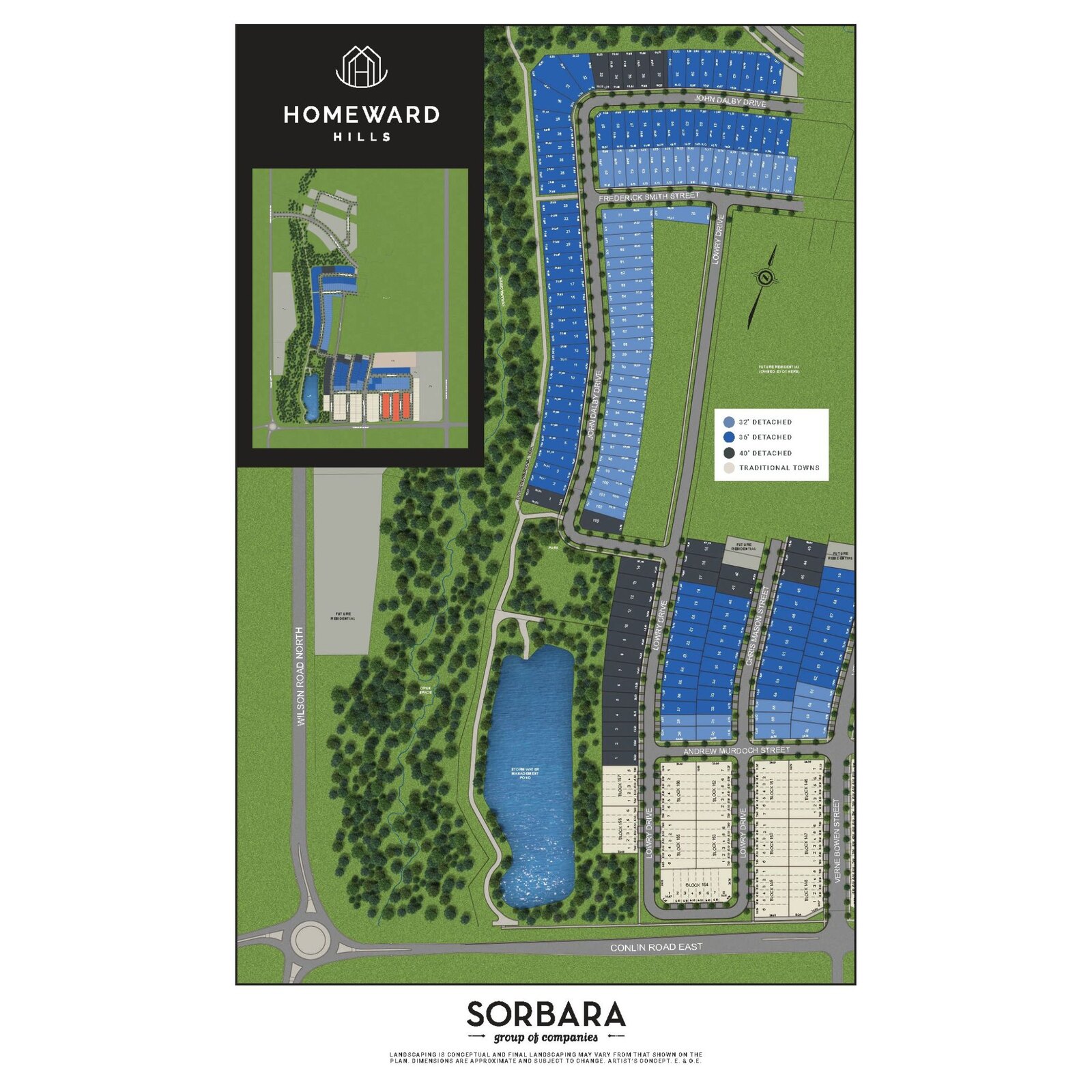 Site plan for Homeward Hills in Oshawa, Ontario