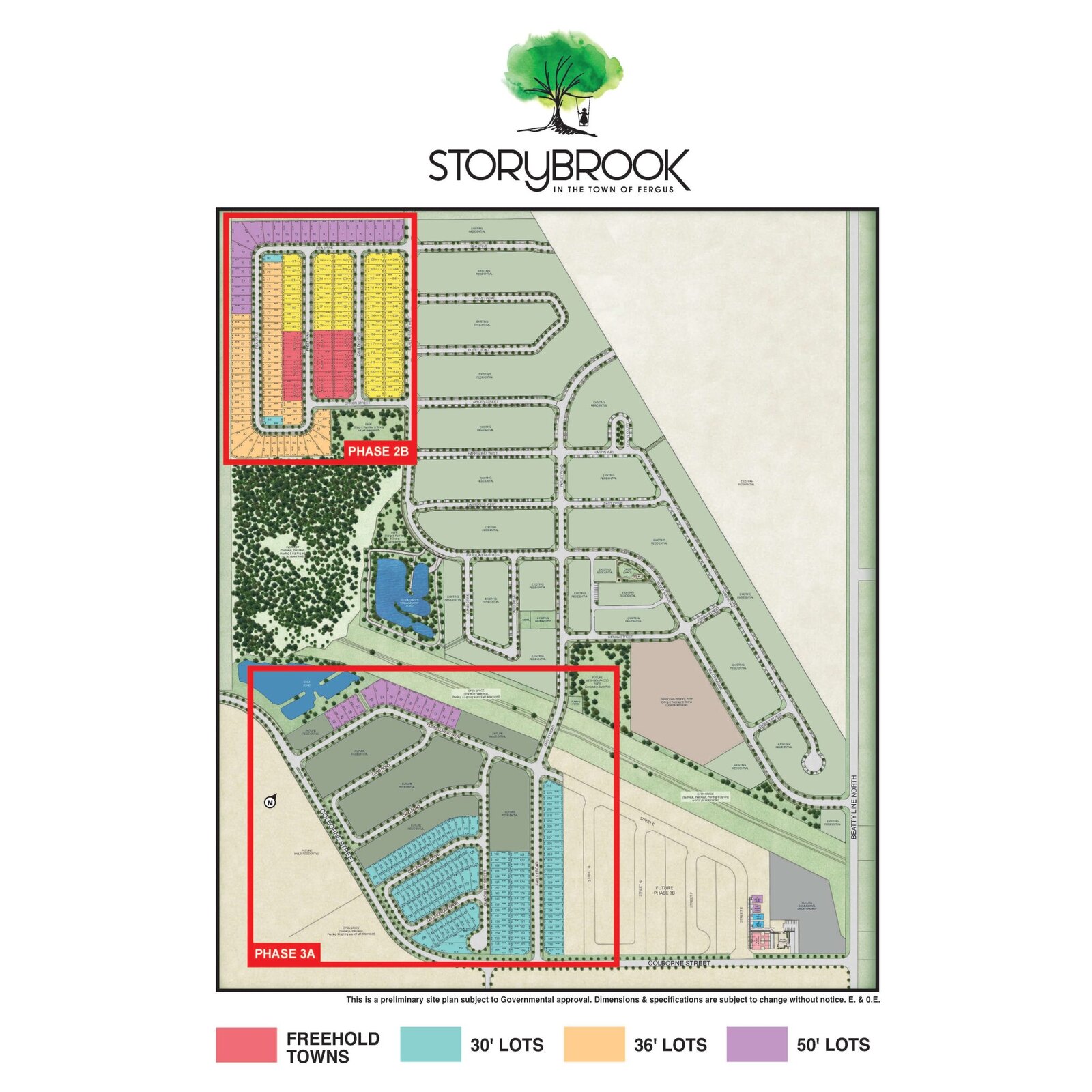 Site plan for Storybrook in Fergus, Ontario