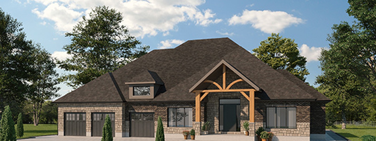 New homes at Ospringe Highlands development by Thomasfield Homes Limited in Ospringe, Ontario