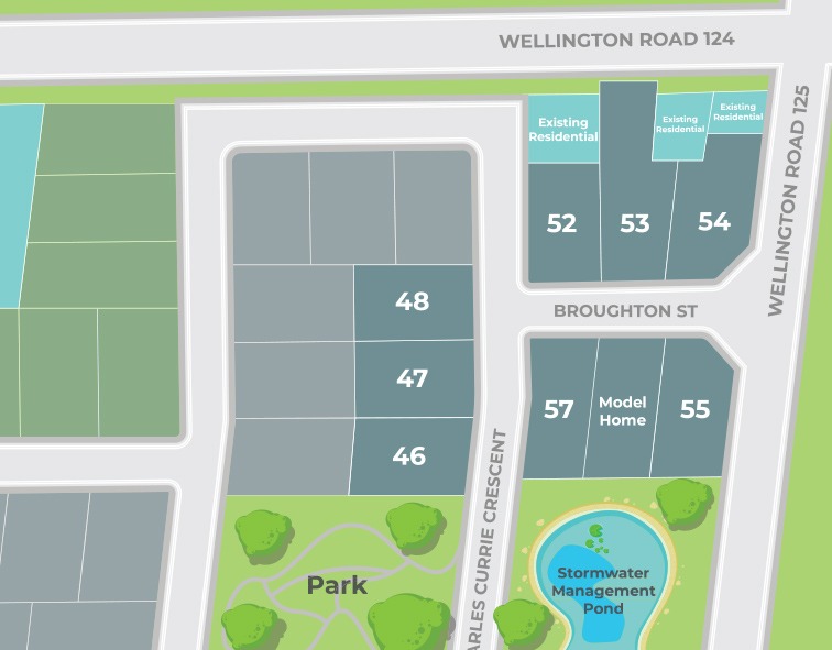 Site plan for Ospringe Highlands in Ospringe, Ontario