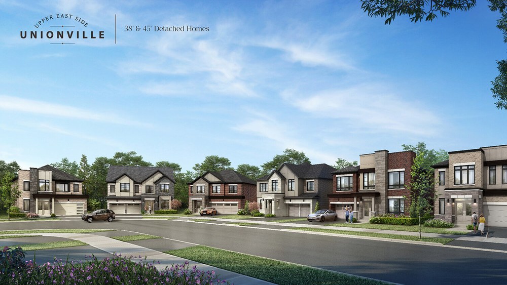 Unionville's Upper East Side streetscape and interior renderings from Fieldgate Homes.