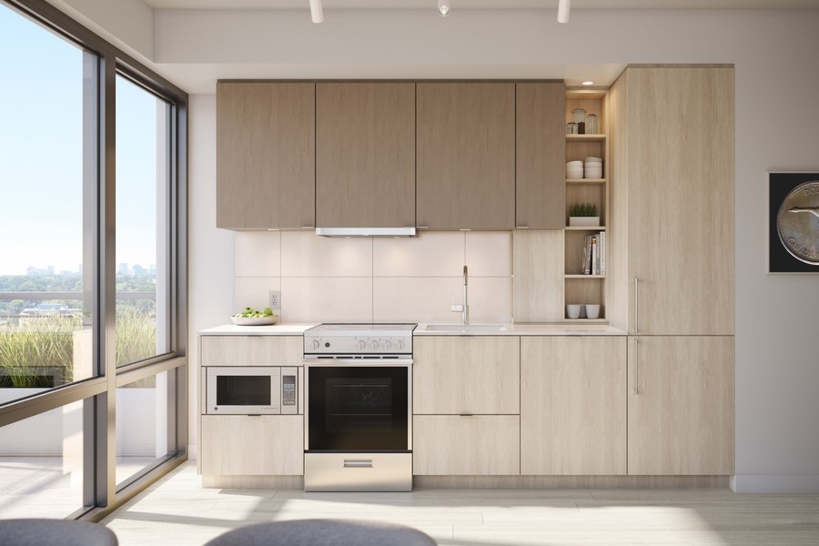 M6 suite kitchen with integrated appliances and contemporary finishes