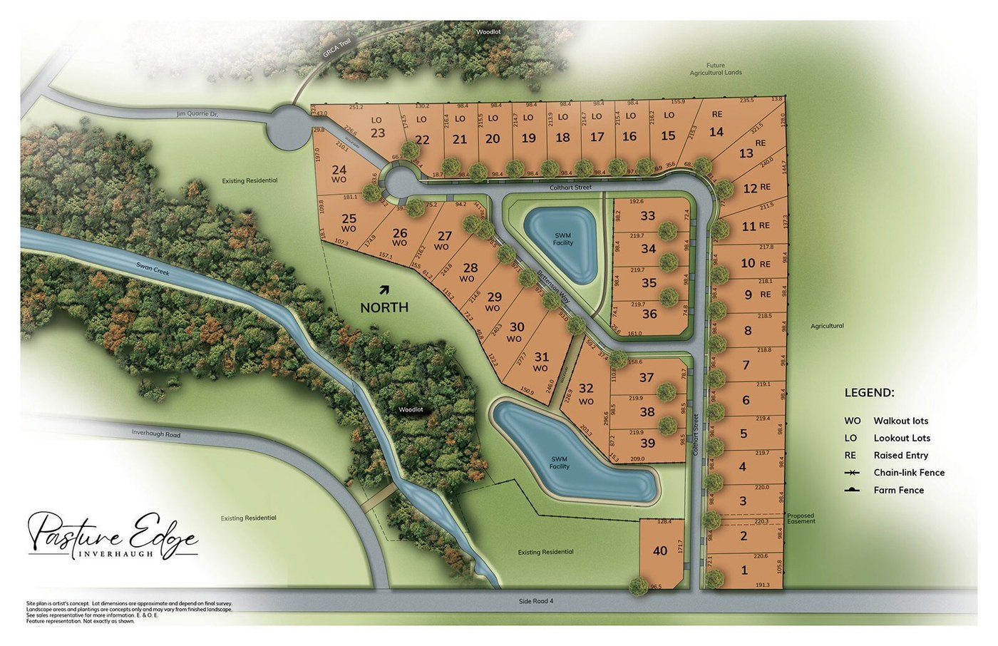 Site plan for Pasture Edge in Inverhaugh, Ontario