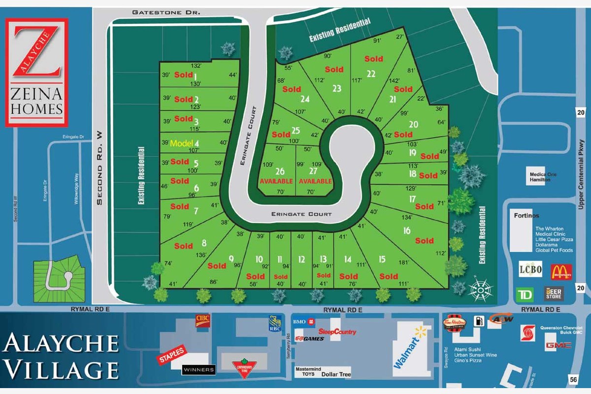Site plan for Alayche Village in Hamilton, Ontario