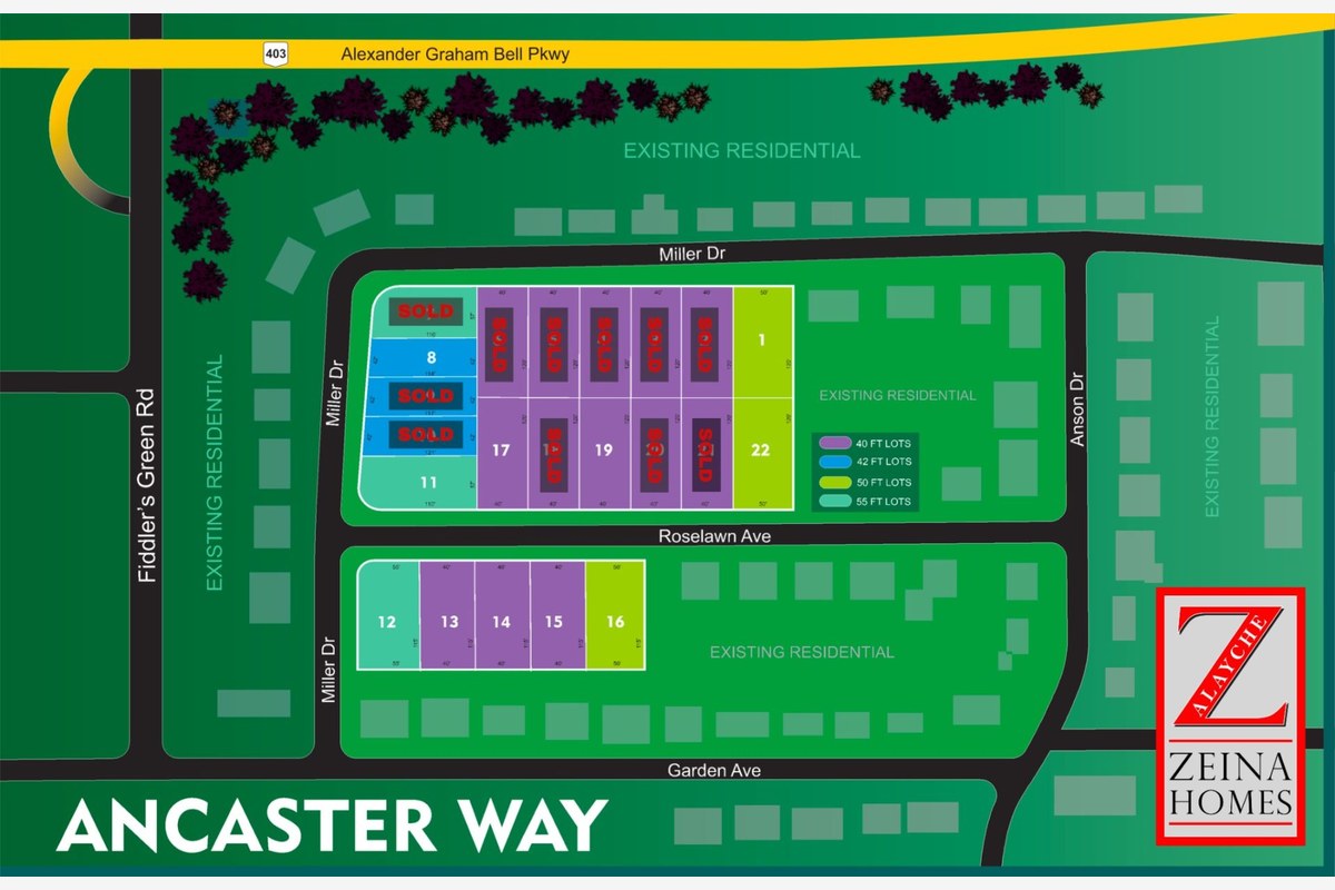 Site plan for Ancaster Way in Ancaster, Ontario