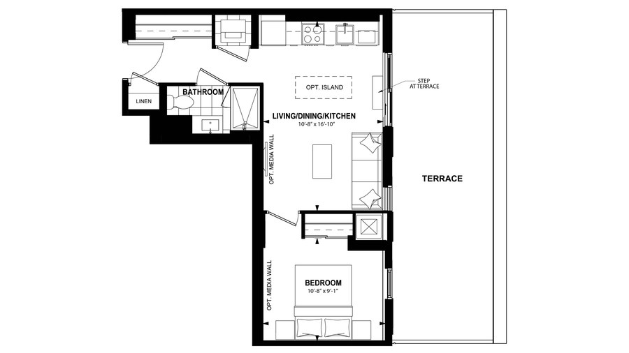 The 1BA new home model plan at the The Laurels by Mattamy Homes in Milton