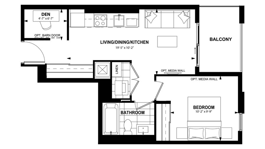 The 1Bd new home model plan at the The Laurels by Mattamy Homes in Milton