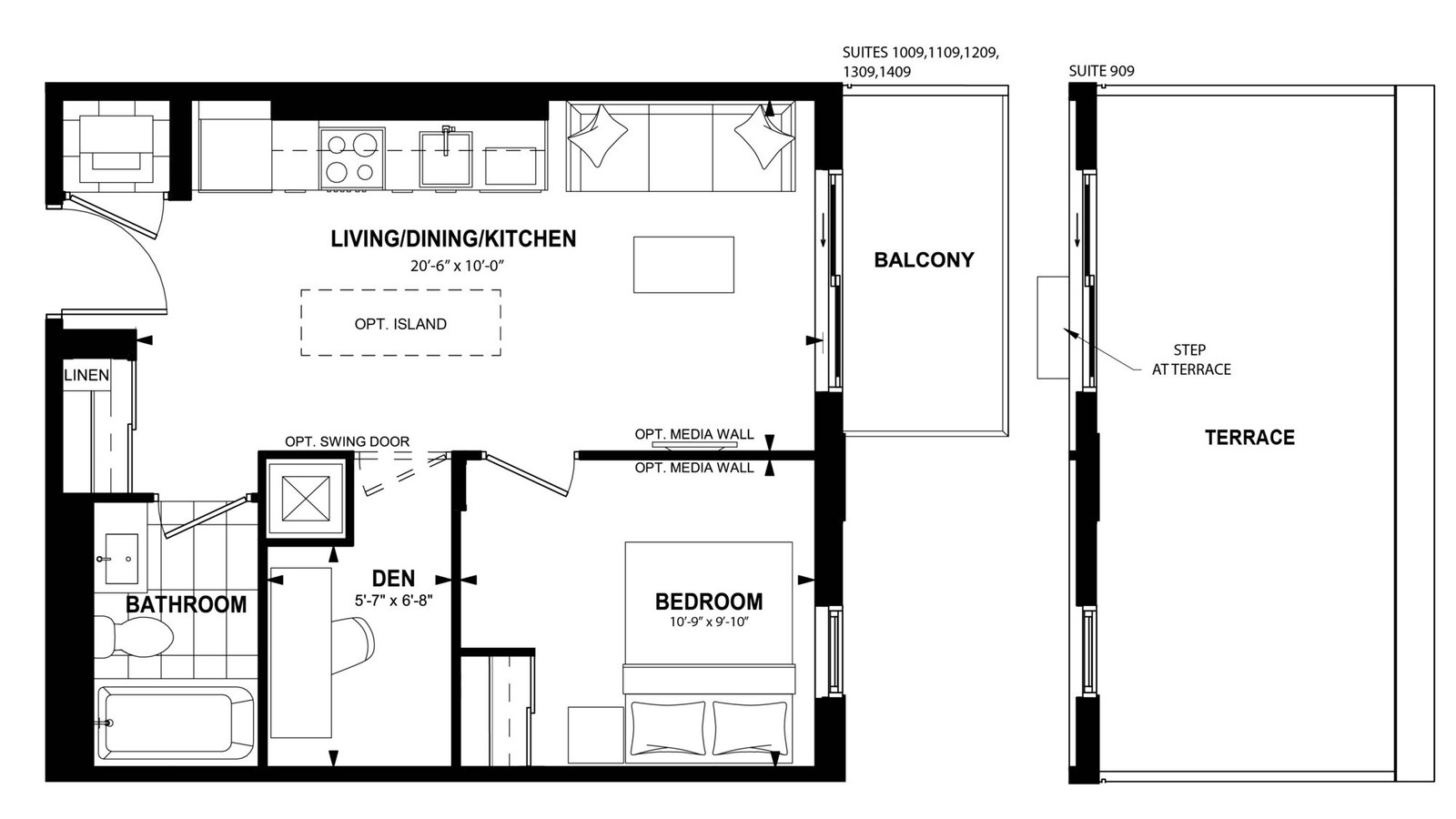 1Bdb floor plan at The Laurels by Mattamy Homes in Milton, Ontario