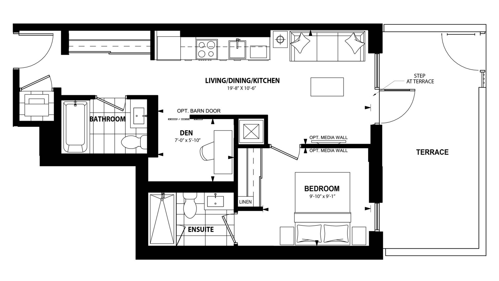 1Bdk floor plan at The Laurels by Mattamy Homes in Milton, Ontario