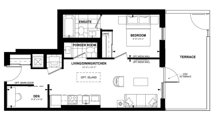 The 1Bdp new home model plan at the The Laurels by Mattamy Homes in Milton