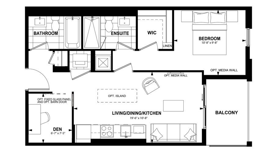 The 1Bdu new home model plan at the The Laurels by Mattamy Homes in Milton