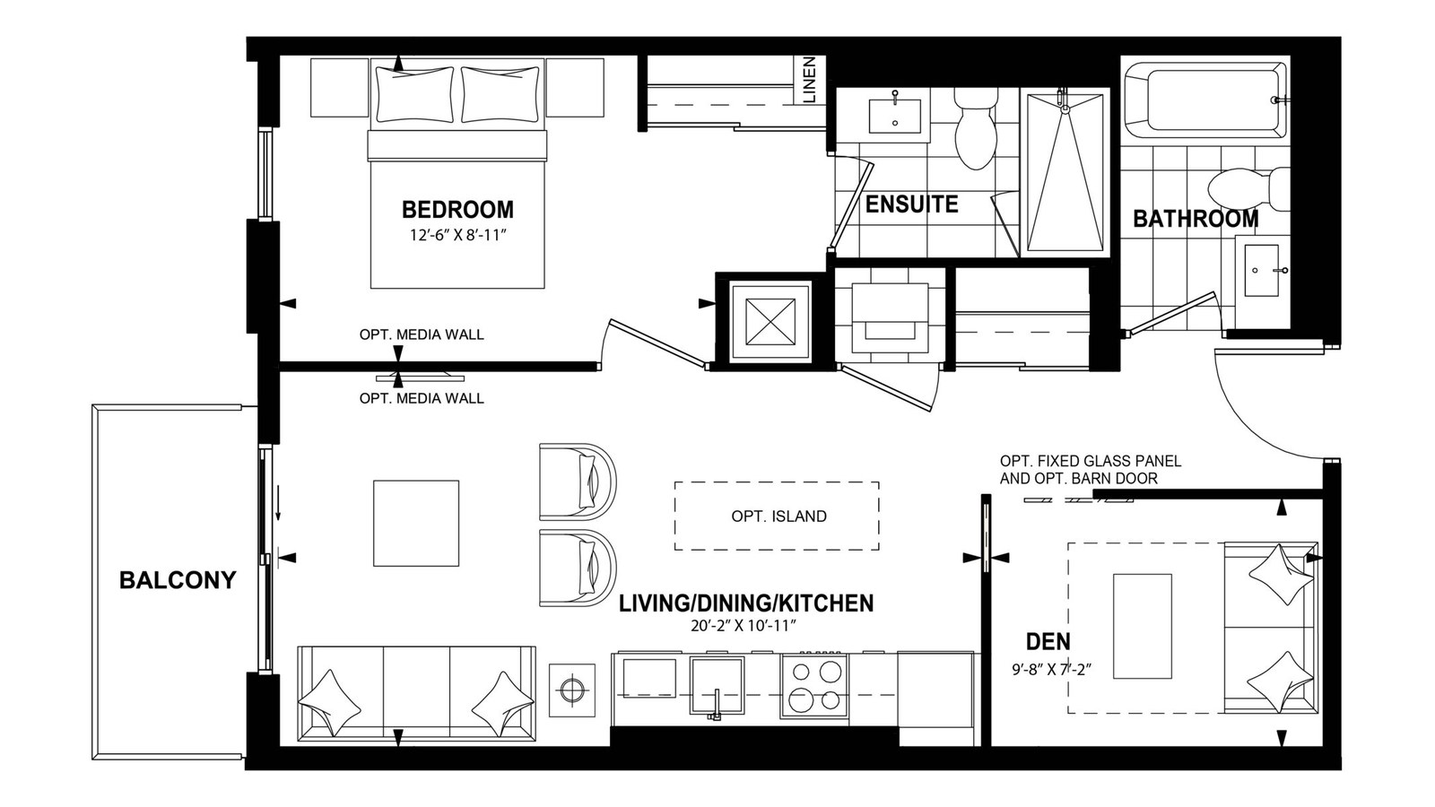 1Bdx floor plan at The Laurels by Mattamy Homes in Milton, Ontario