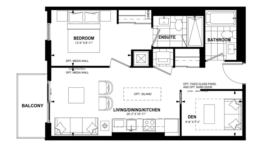 The 1Bdx new home model plan at the The Laurels by Mattamy Homes in Milton