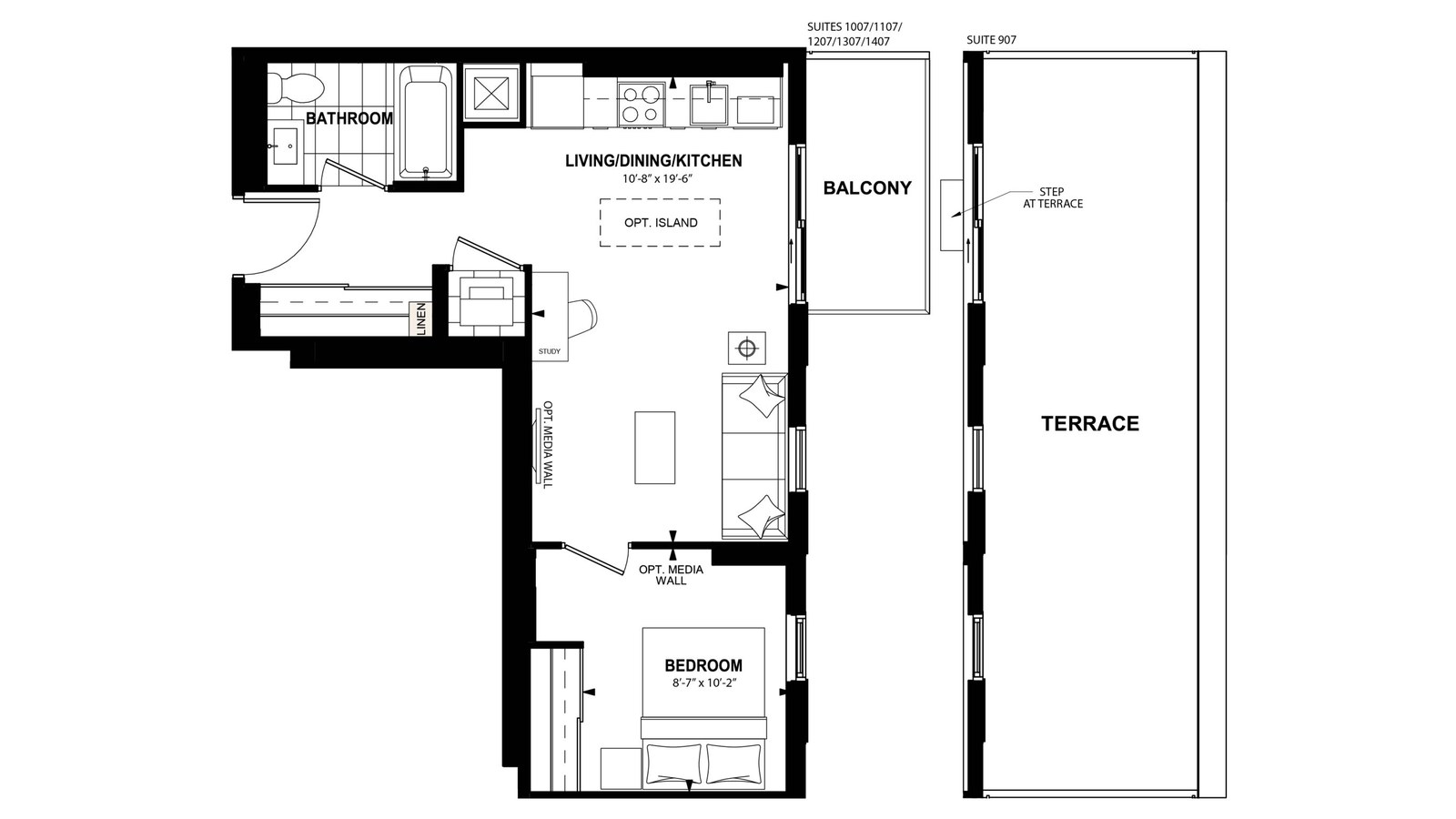 1Bf floor plan at The Laurels by Mattamy Homes in Milton, Ontario