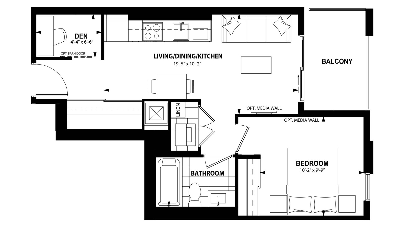 1Bj floor plan at The Laurels by Mattamy Homes in Milton, Ontario