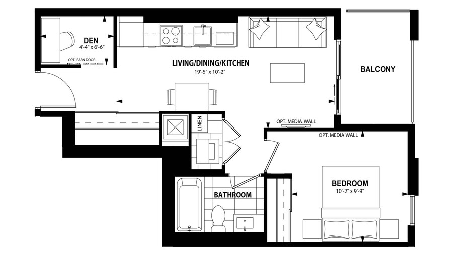 The 1Bj new home model plan at the The Laurels by Mattamy Homes in Milton