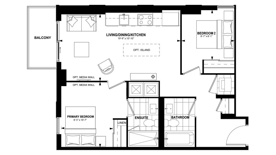 The 2Bd new home model plan at the The Laurels by Mattamy Homes in Milton