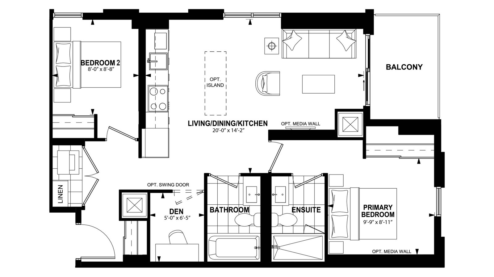 2Bda floor plan at The Laurels by Mattamy Homes in Milton, Ontario