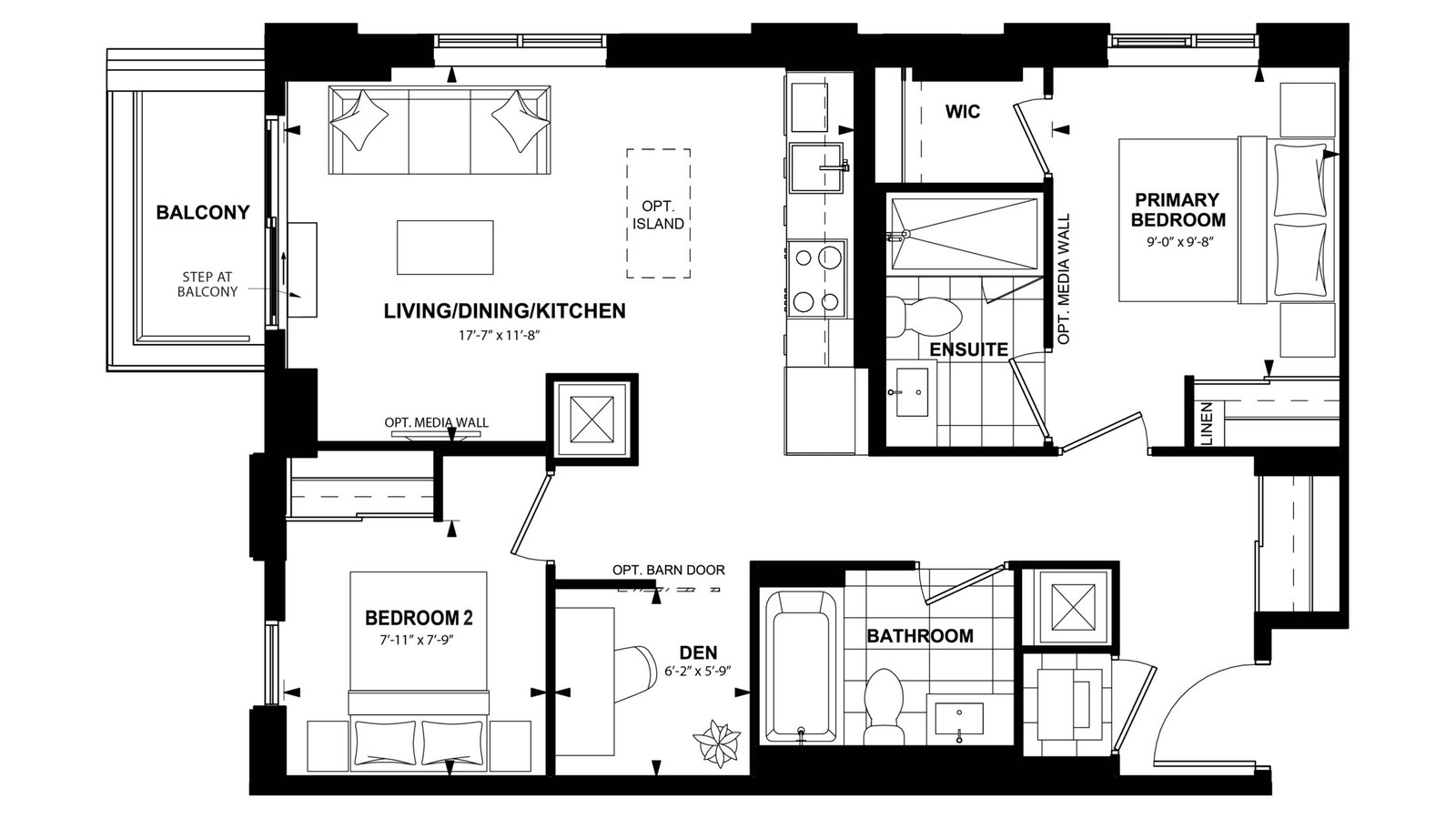 2Bdd floor plan at The Laurels by Mattamy Homes in Milton, Ontario