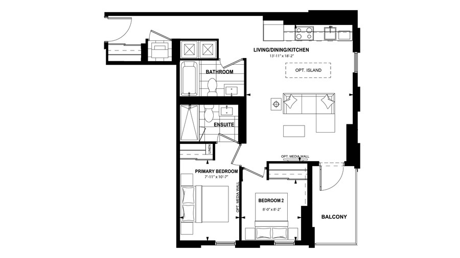 The 2Bj new home model plan at the The Laurels by Mattamy Homes in Milton