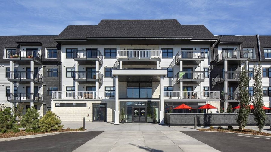 The D(1)- 2 Bed/2 Bath (Fl1) new home model plan at the Les Jardins Townhomes and Condos by Jayman in Calgary