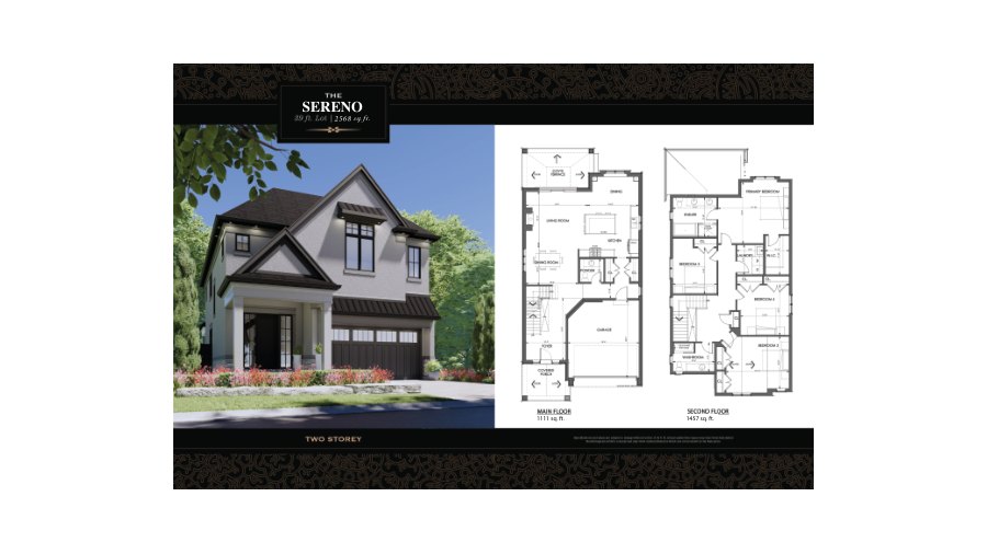 The The Sereno new home model plan at the Terravita by Kenmore Homes in Niagara Falls