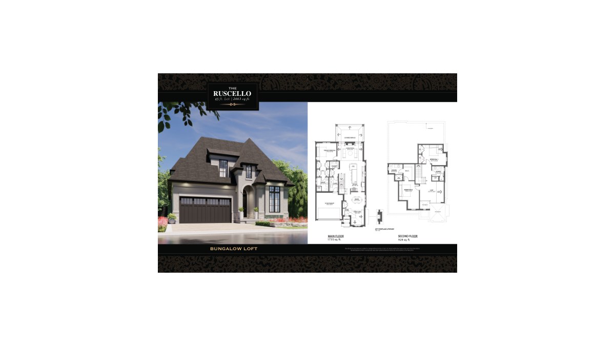 The Ruscello floor plan at Terravita by Kenmore Homes in Niagara Falls, Ontario