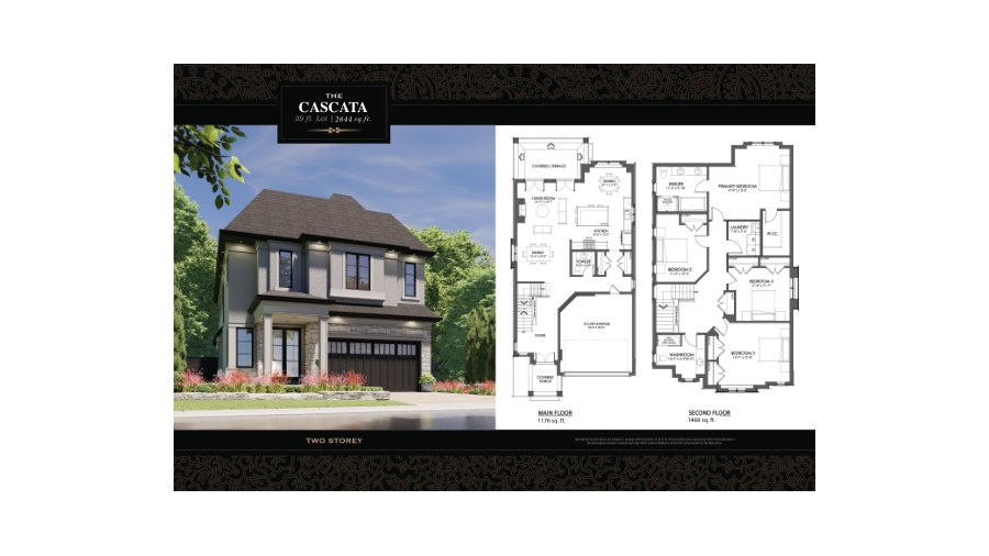 The The Cascata new home model plan at the Terravita by Kenmore Homes in Niagara Falls