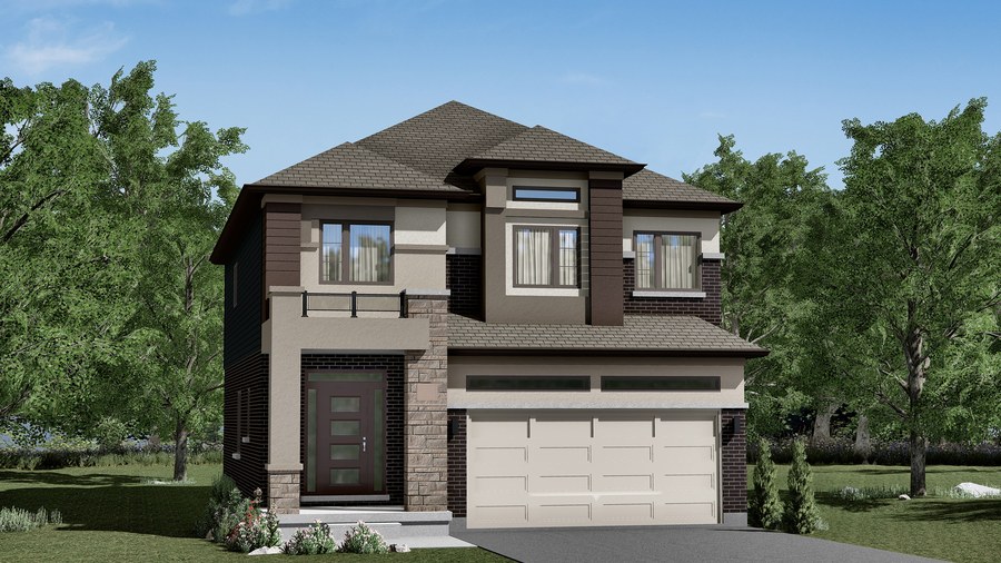 The Glasswing 5 new home model plan at the Nature's Grand by Liv Communities in Brantford