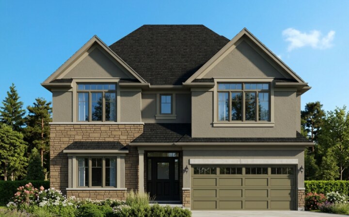 The Westdale 2 new home model plan at the Riverbank Estates by Losani Homes in Paris