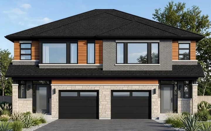 The Westbrook Semi new home model plan at the Maplewood Park by Losani Homes in Stoney Creek