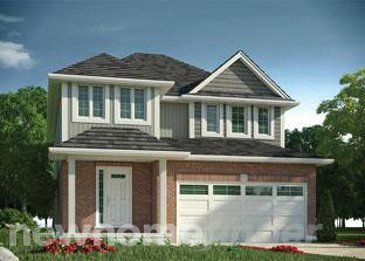 The Parkinson new home model plan at the Neighbourhoods of Devonshire by Claysam Homes in Woodstock